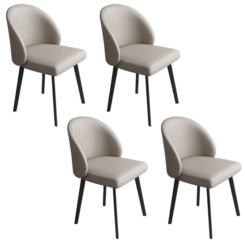 Contemporary Kitchen Dining Side Chair Upholstered Dining Chair in White