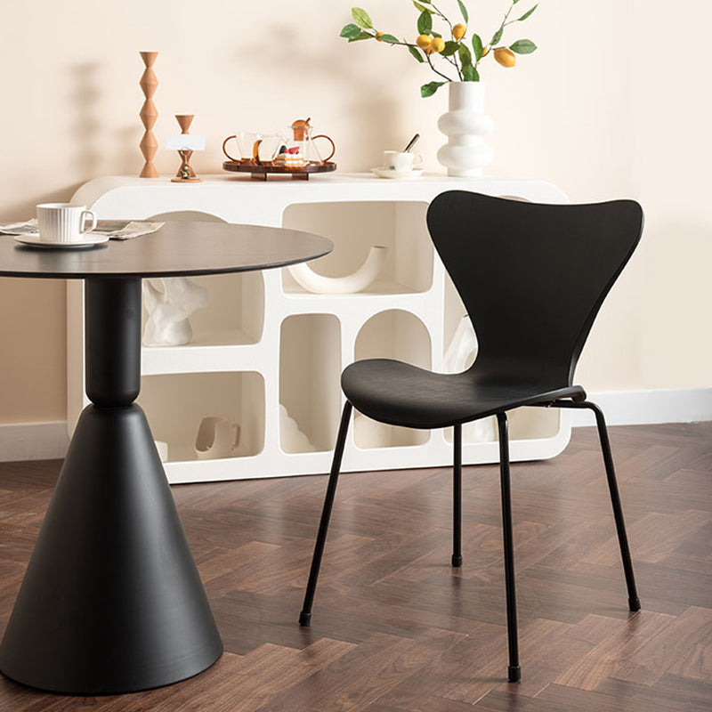 Industrial Kitchen Dining Side Chairs Armless Dining Chairs with Metal Legs