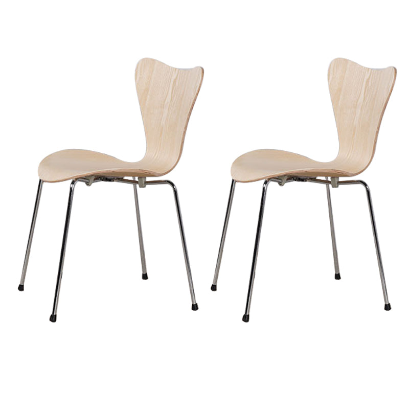 Industrial Kitchen Dining Side Chairs Armless Dining Chairs with Metal Legs