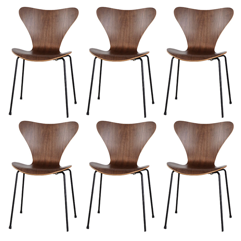 Industrial Kitchen Dining Side Chairs Armless Dining Chairs with Metal Legs