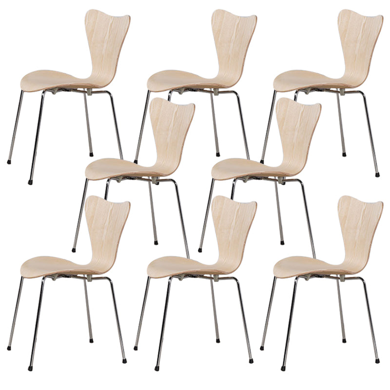 Industrial Kitchen Dining Side Chairs Armless Dining Chairs with Metal Legs