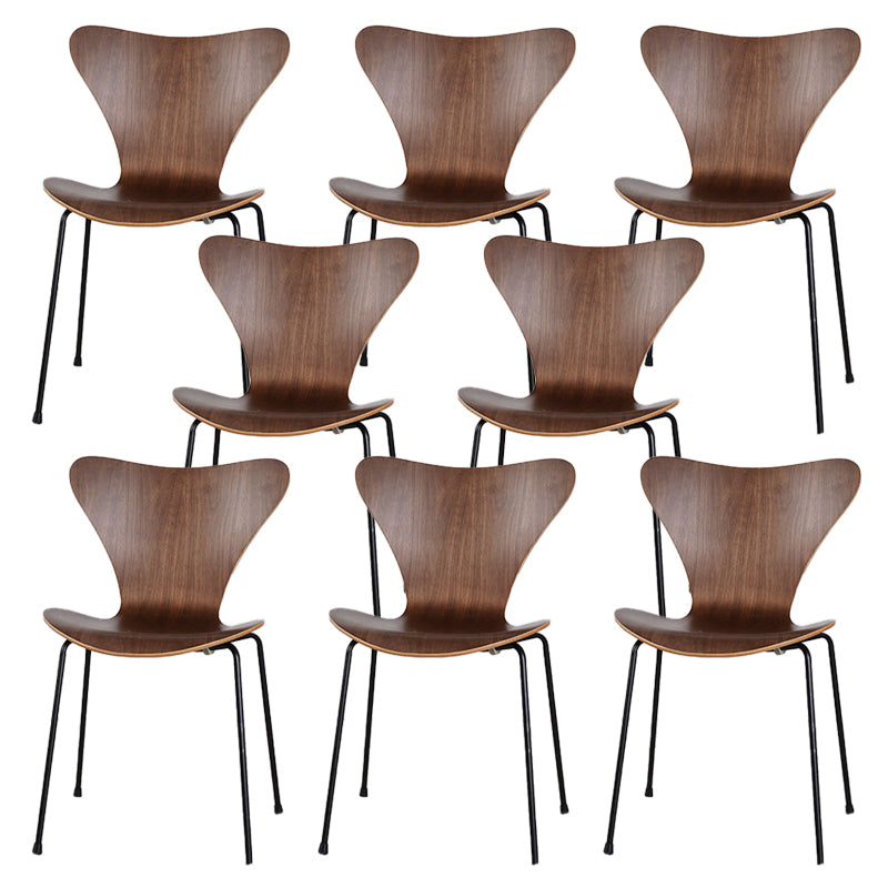 Industrial Kitchen Dining Side Chairs Armless Dining Chairs with Metal Legs