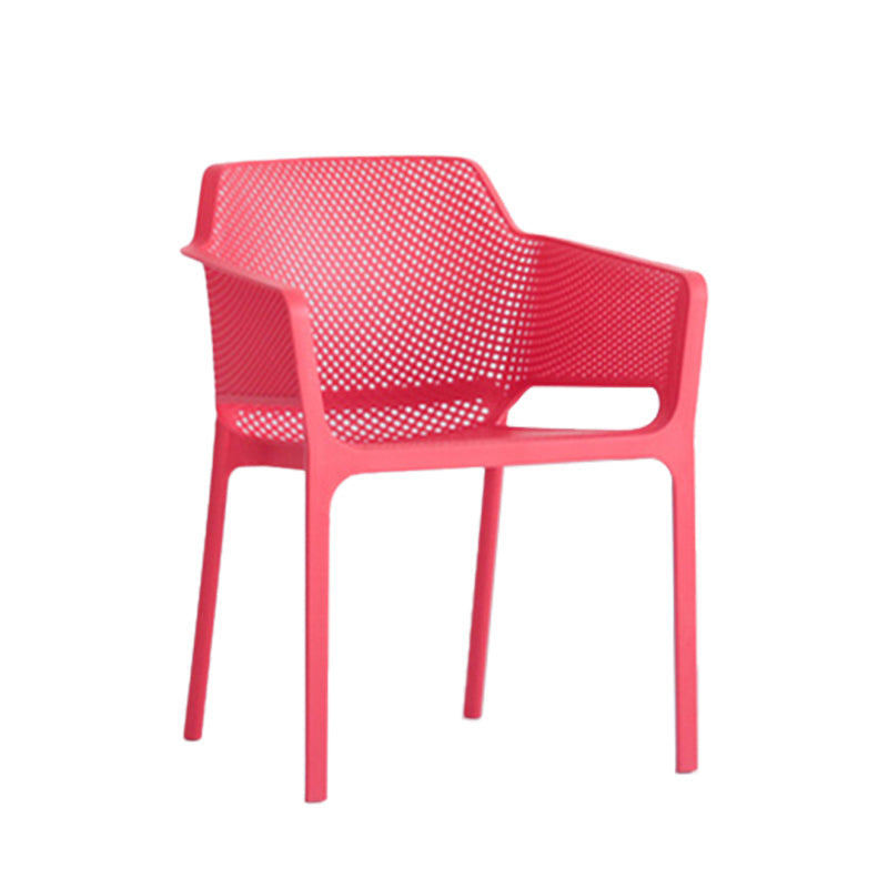 Plastic Stacking Dining Armchair Glam Indoor-Outdoor Dining Room Chair