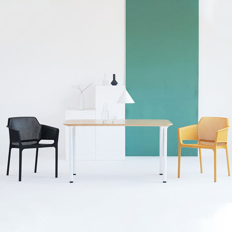 Plastic Stacking Dining Armchair Glam Indoor-Outdoor Dining Room Chair