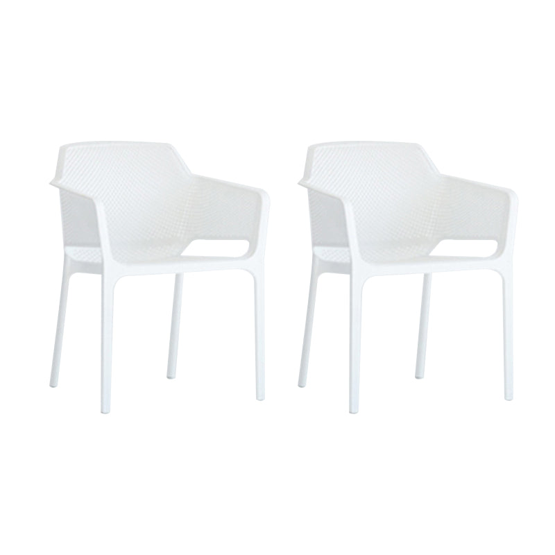 Plastic Stacking Dining Armchair Glam Indoor-Outdoor Dining Room Chair