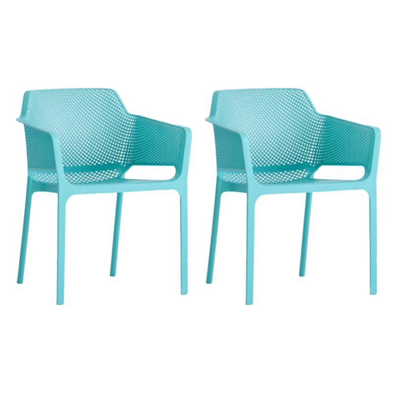 Plastic Stacking Dining Armchair Glam Indoor-Outdoor Dining Room Chair