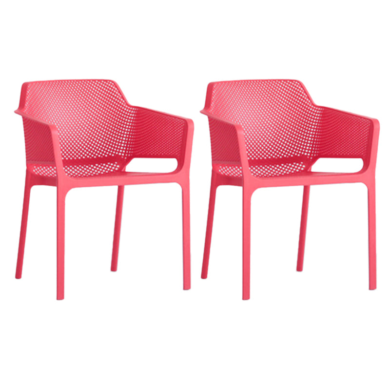 Plastic Stacking Dining Armchair Glam Indoor-Outdoor Dining Room Chair