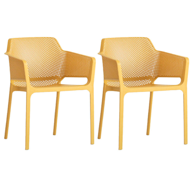 Plastic Stacking Dining Armchair Glam Indoor-Outdoor Dining Room Chair