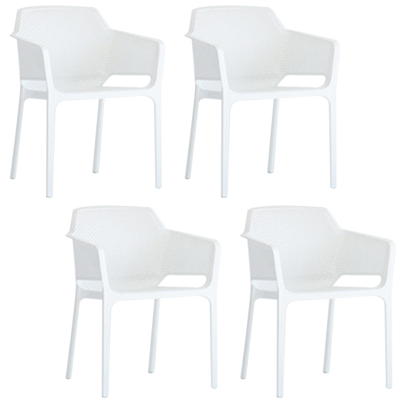 Plastic Stacking Dining Armchair Glam Indoor-Outdoor Dining Room Chair
