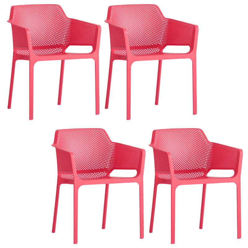 Plastic Stacking Dining Armchair Glam Indoor-Outdoor Dining Room Chair