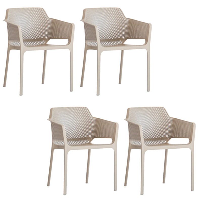 Plastic Stacking Dining Armchair Glam Indoor-Outdoor Dining Room Chair