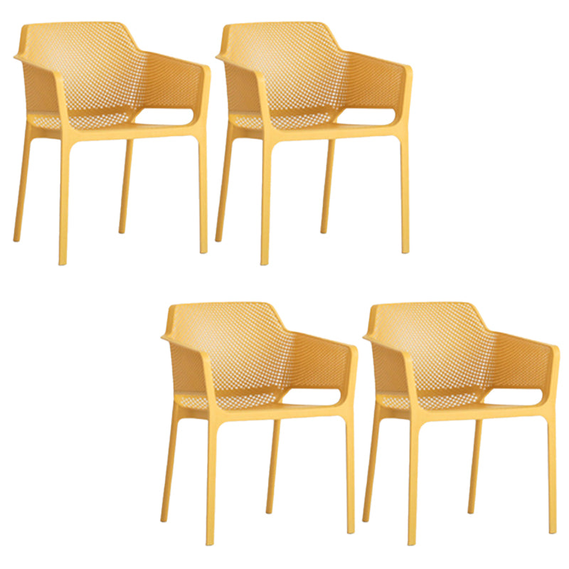 Plastic Stacking Dining Armchair Glam Indoor-Outdoor Dining Room Chair