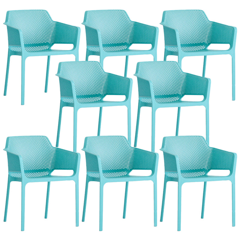 Plastic Stacking Dining Armchair Glam Indoor-Outdoor Dining Room Chair