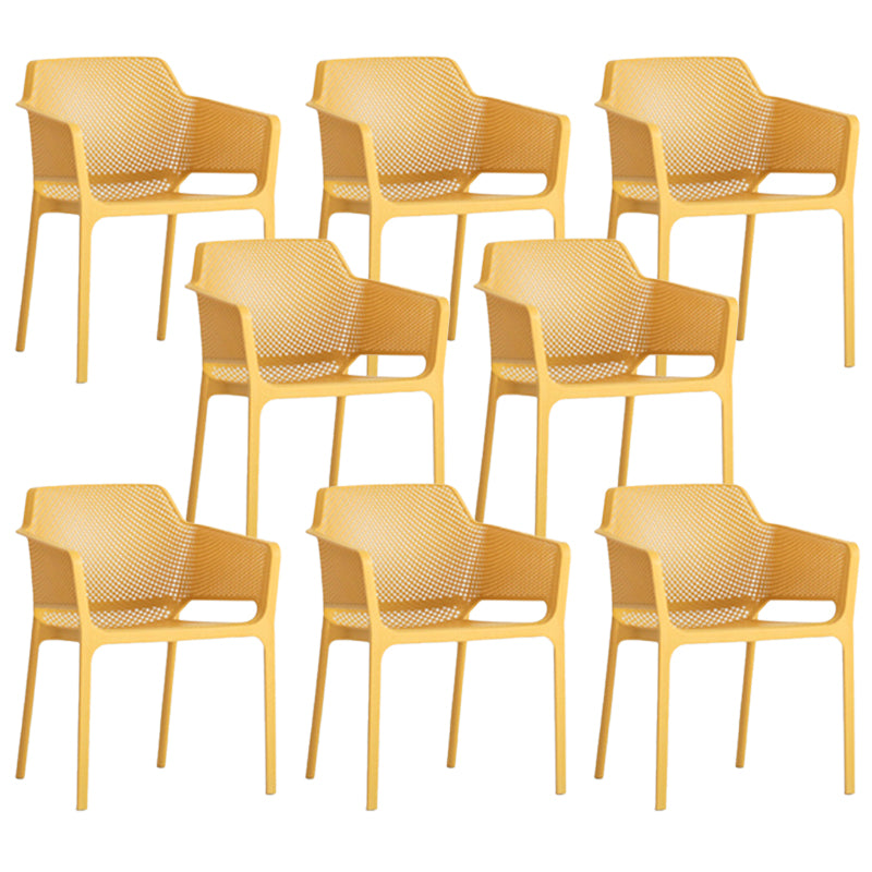 Plastic Stacking Dining Armchair Glam Indoor-Outdoor Dining Room Chair