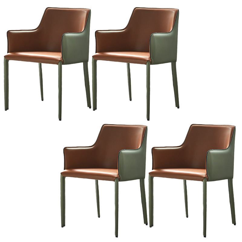 Contemporary Parsons Upholstered Chair Faux Leather Dining Chair for Home