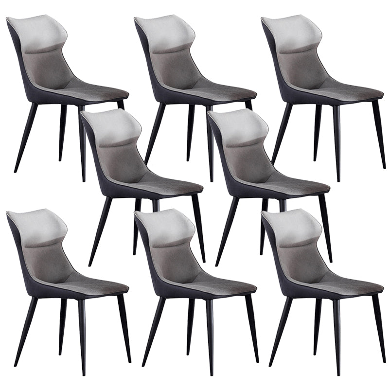 Wingback Side Chair Contemporary Faux Leather Kitchen Dining Chair