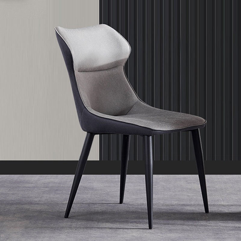 Wingback Side Chair Contemporary Faux Leather Kitchen Dining Chair