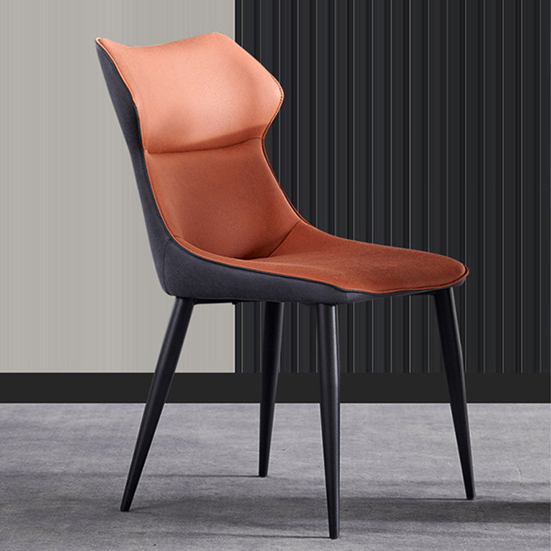 Wingback Side Chair Contemporary Faux Leather Kitchen Dining Chair