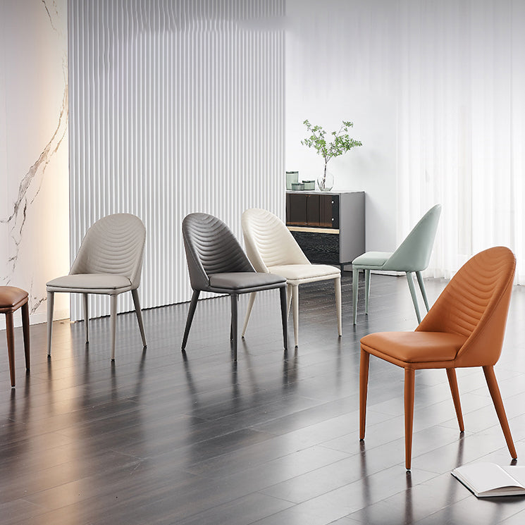 Faux Leather Dining Chair Parsons Upholstered Chair for Dining Room