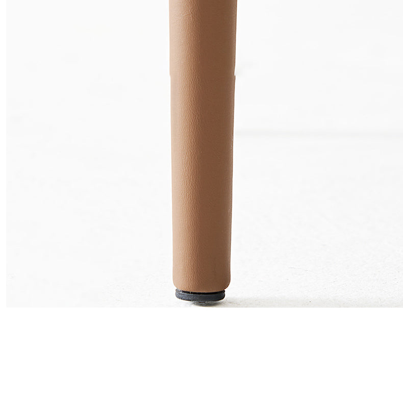 Glam Faux Leather Side Chair Upholstered Armless Dining Chairs