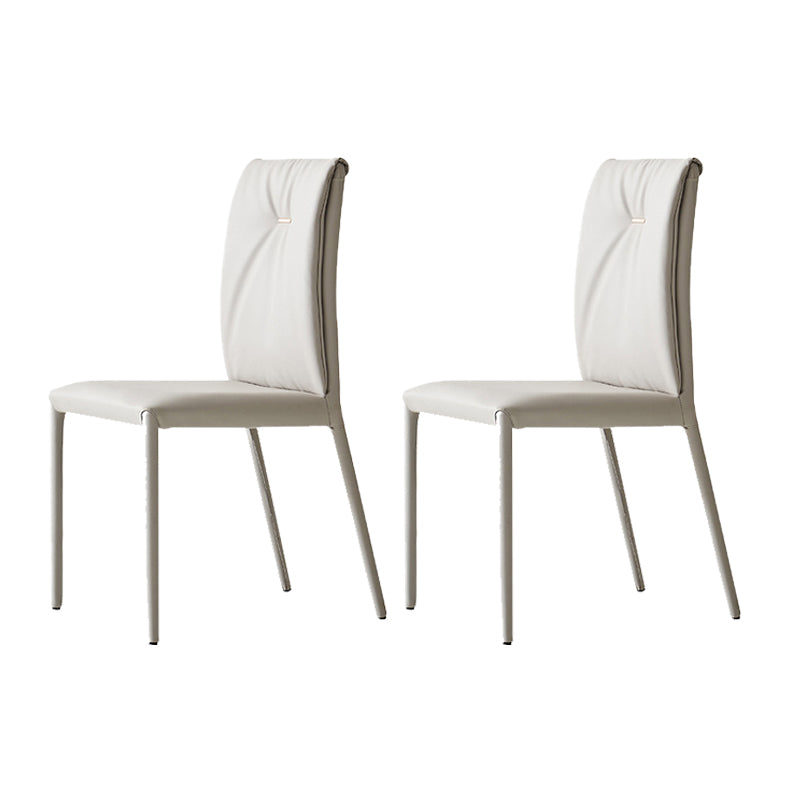 Glam Faux Leather Side Chair Upholstered Armless Dining Chairs