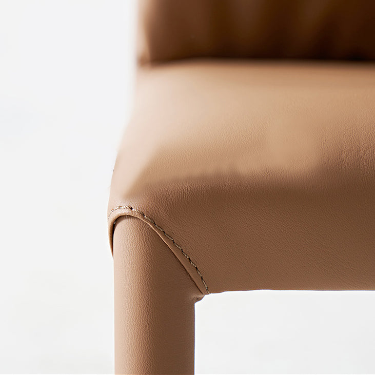 Glam Faux Leather Side Chair Upholstered Armless Dining Chairs