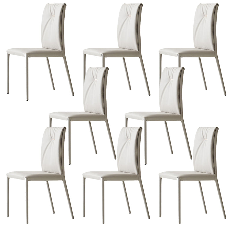 Glam Faux Leather Side Chair Upholstered Armless Dining Chairs