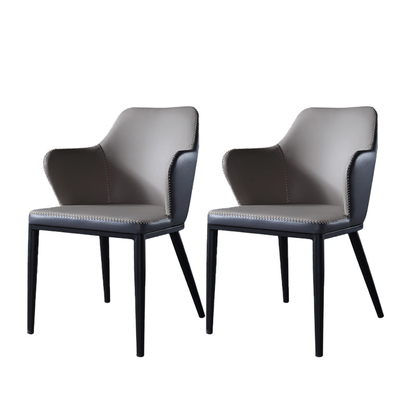 Contemporary Kitchen Dining Chairs Faux Leather Side Chairs in Grey
