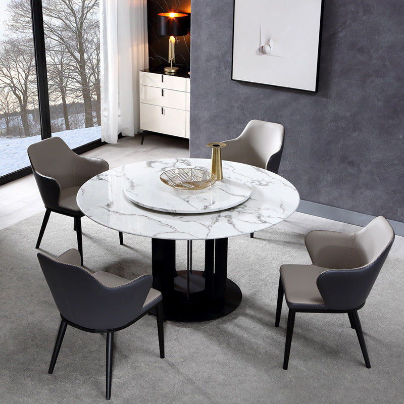 Contemporary Kitchen Dining Chairs Faux Leather Side Chairs in Grey