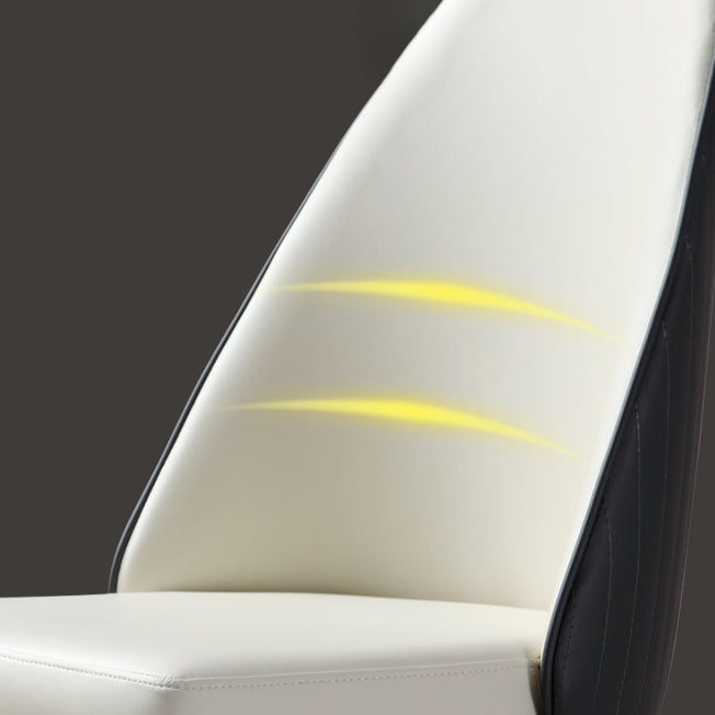 Glam Kitchen Dining Chairs Faux Leather Side Chairs with Wood Legs