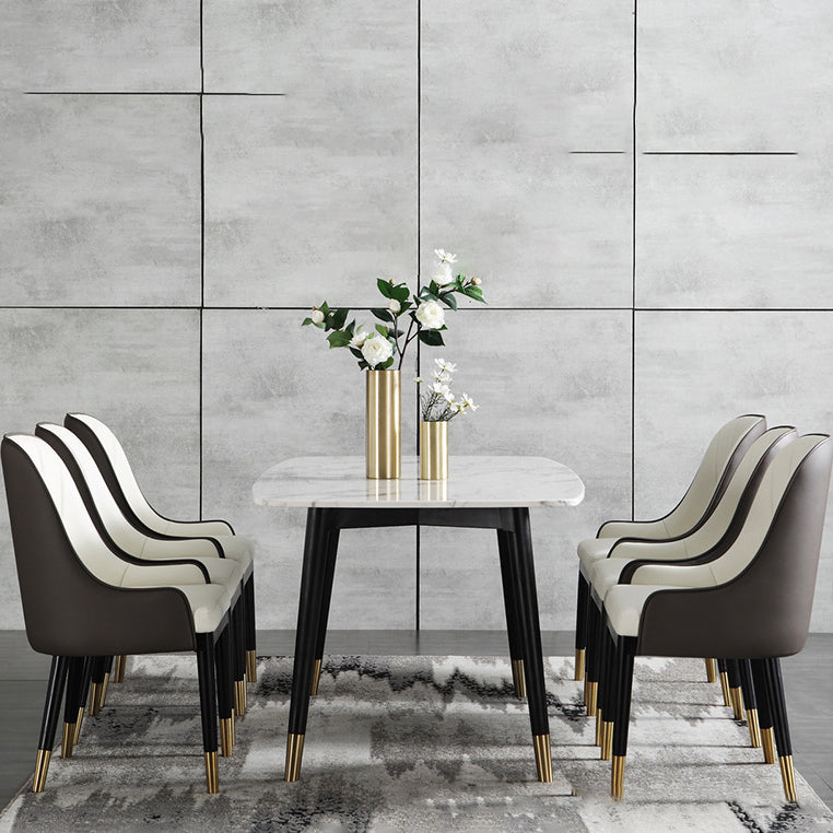 Glam Kitchen Dining Chairs Faux Leather Side Chairs for Kitchen