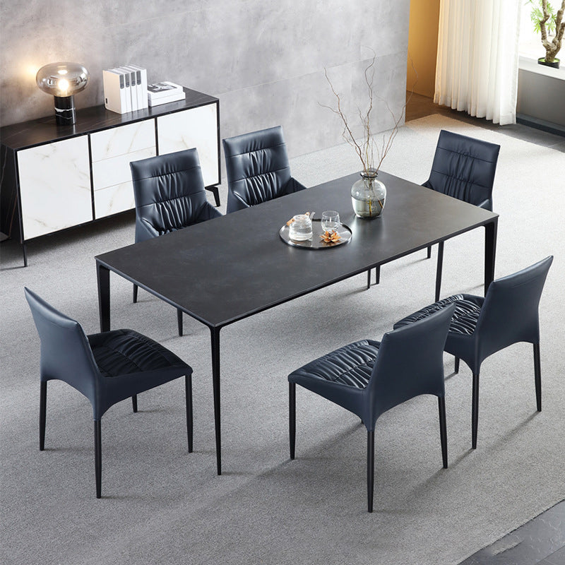 Contemporary Kitchen Dining Chairs Faux Leather Side Chairs in Blue
