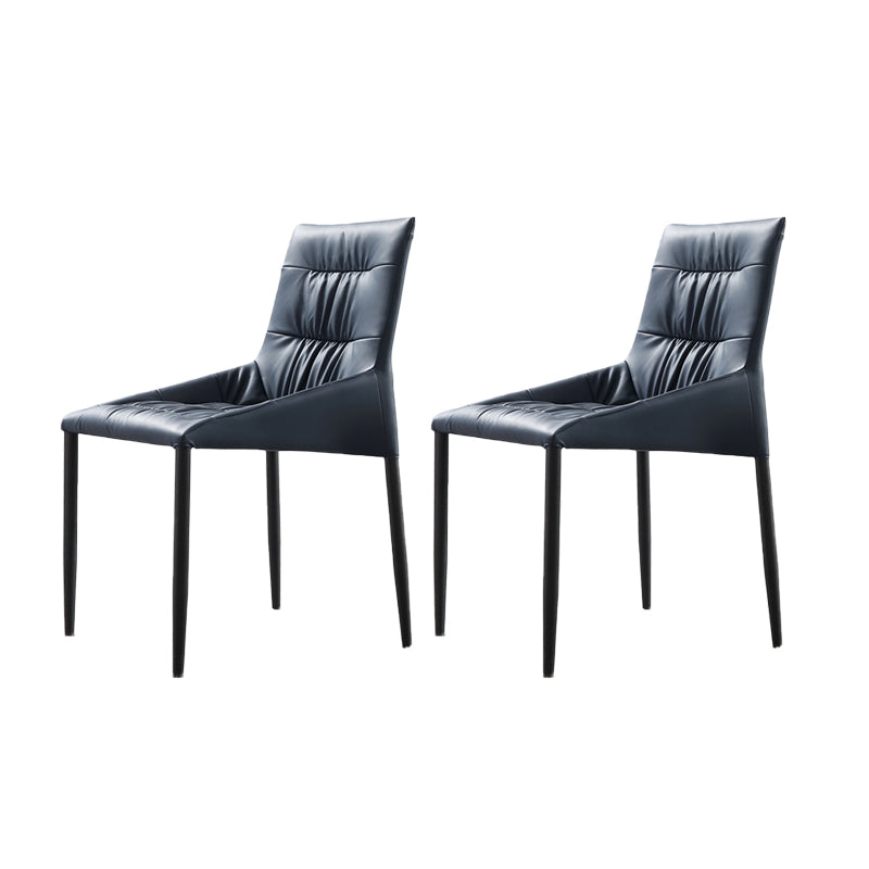 Contemporary Kitchen Dining Chairs Faux Leather Side Chairs in Blue