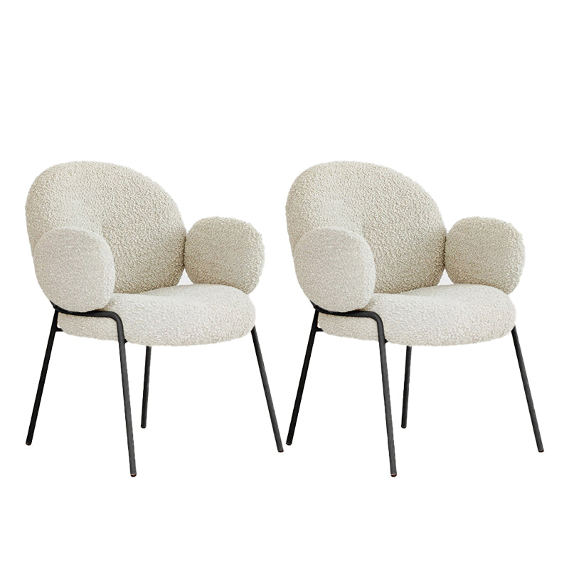 Contemporary Kitchen Dining Chairs Upholstered Side Chairs with Metal Base