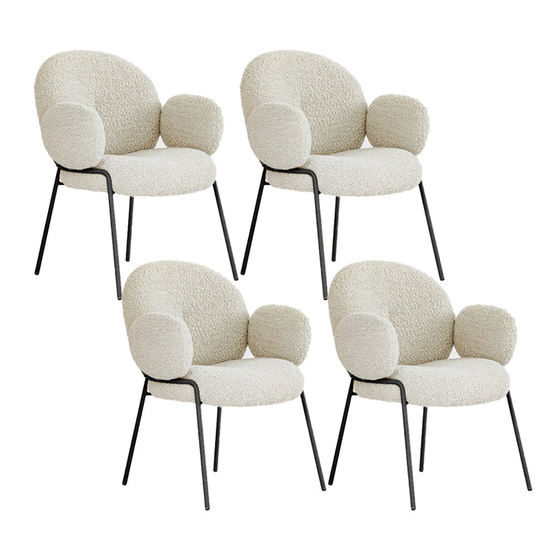 Contemporary Kitchen Dining Chairs Upholstered Side Chairs with Metal Base