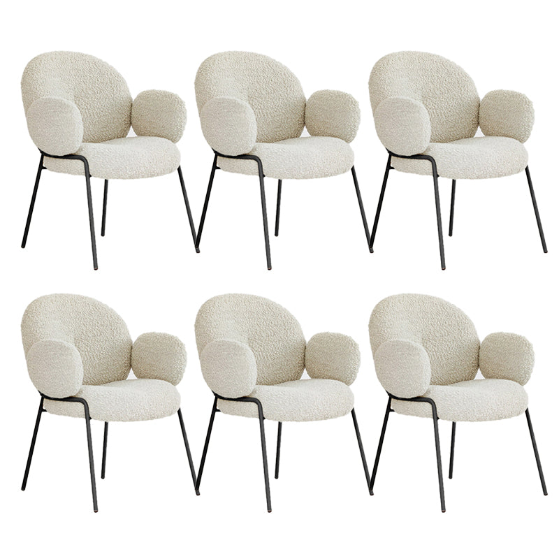 Contemporary Kitchen Dining Chairs Upholstered Side Chairs with Metal Base