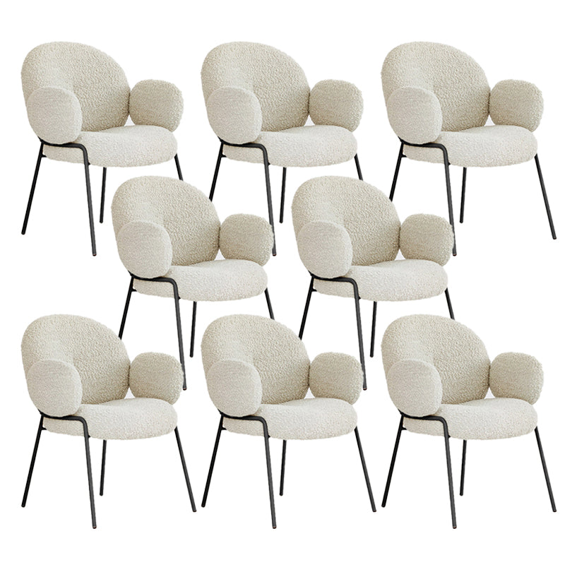 Contemporary Kitchen Dining Chairs Upholstered Side Chairs with Metal Base