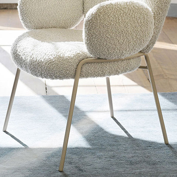 Contemporary Kitchen Dining Chairs Upholstered Side Chairs with Metal Base