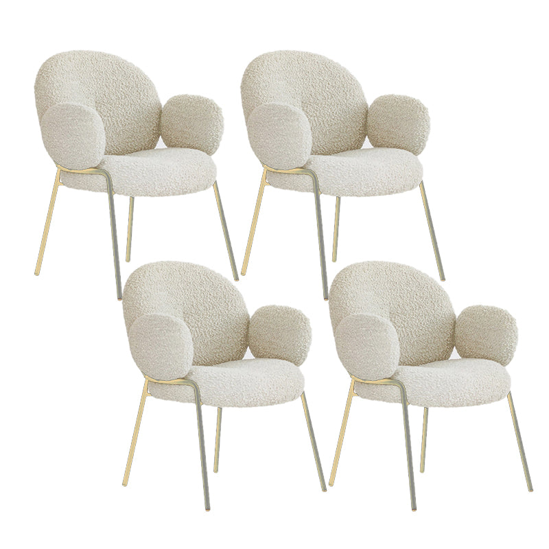 Contemporary Kitchen Dining Chairs Upholstered Side Chairs with Metal Base