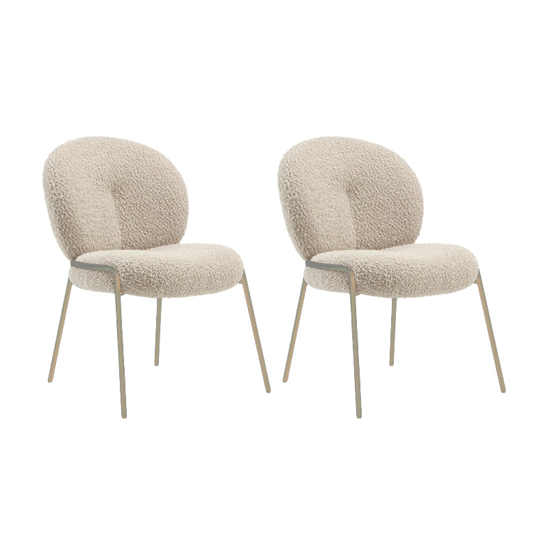 Contemporary Kitchen Dining Chairs Upholstered Side Chairs with Metal Base