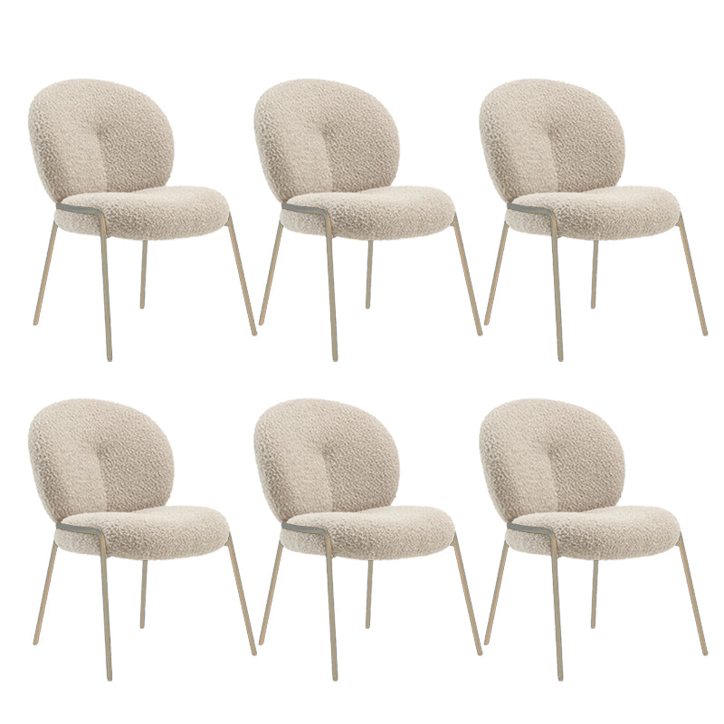 Contemporary Kitchen Dining Chairs Upholstered Side Chairs with Metal Base