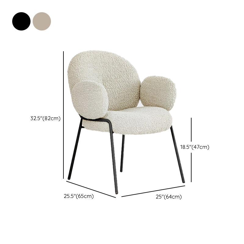 Contemporary Kitchen Dining Chairs Upholstered Side Chairs with Metal Base