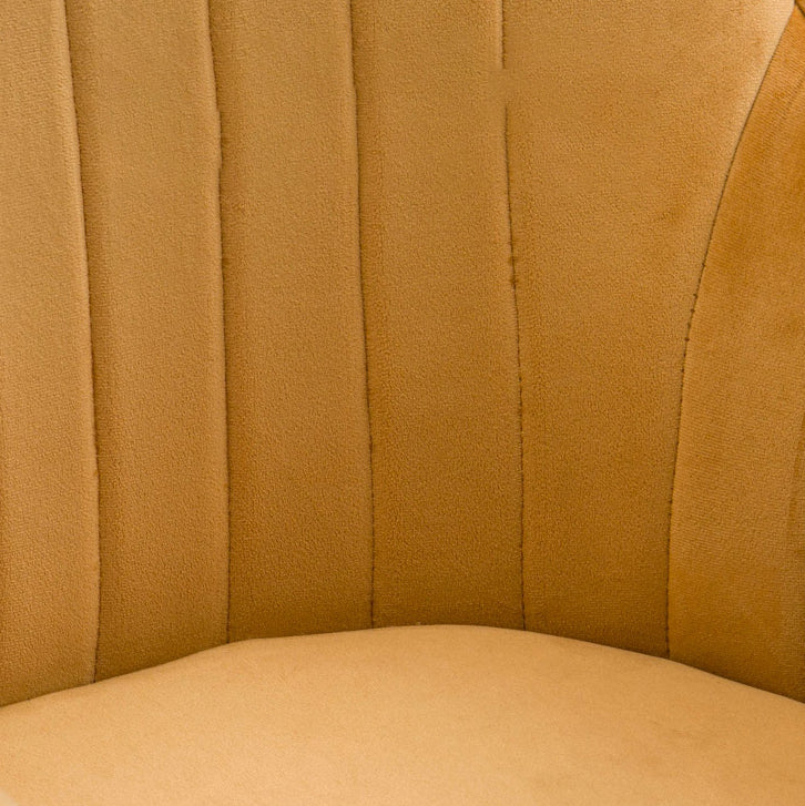 Glam Kitchen Dining Arm Chair Faux Leather Side Chairs in Yellow