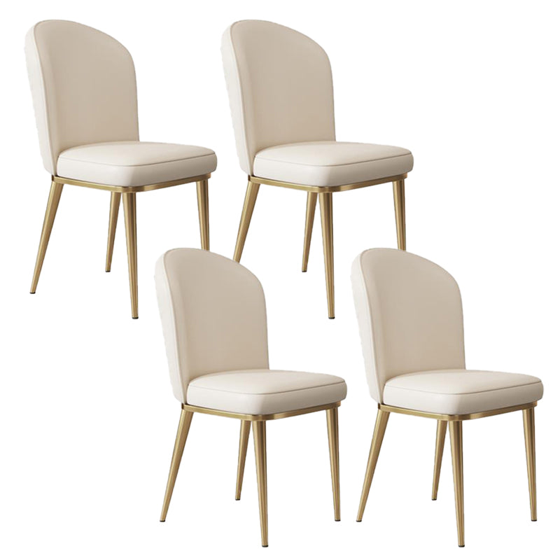 Kitchen Dining Chairs Faux Leather Side Chairs with Gold Metal Legs