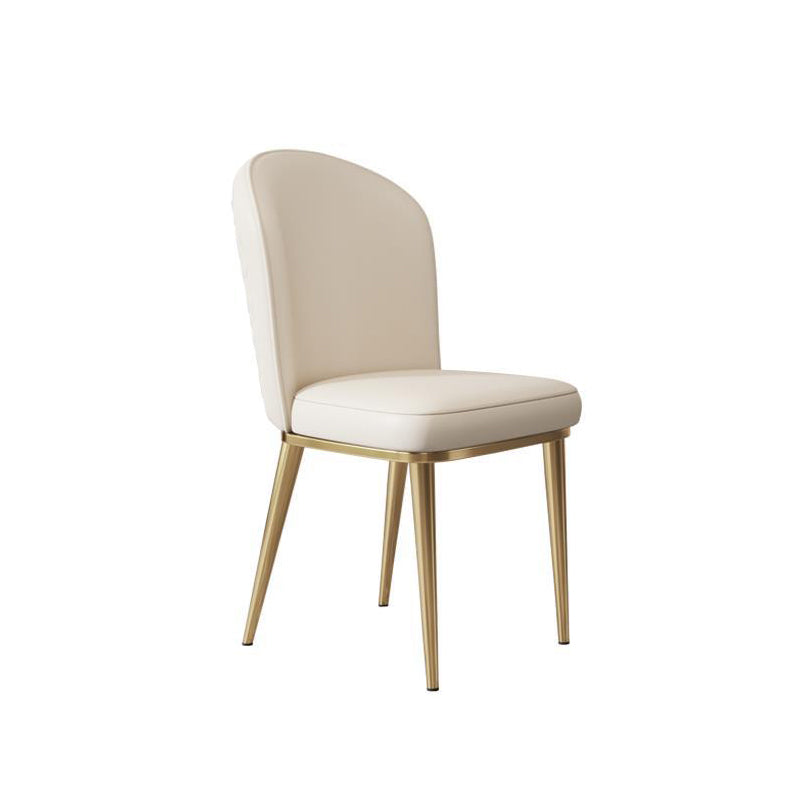 Kitchen Dining Chairs Faux Leather Side Chairs with Gold Metal Legs