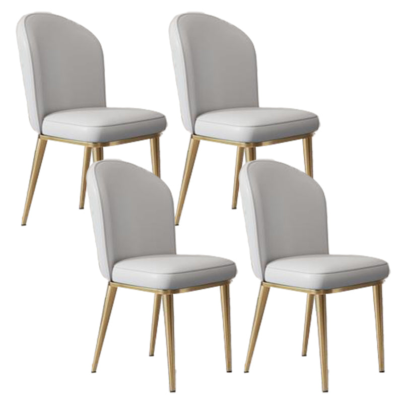 Kitchen Dining Chairs Faux Leather Side Chairs with Gold Metal Legs