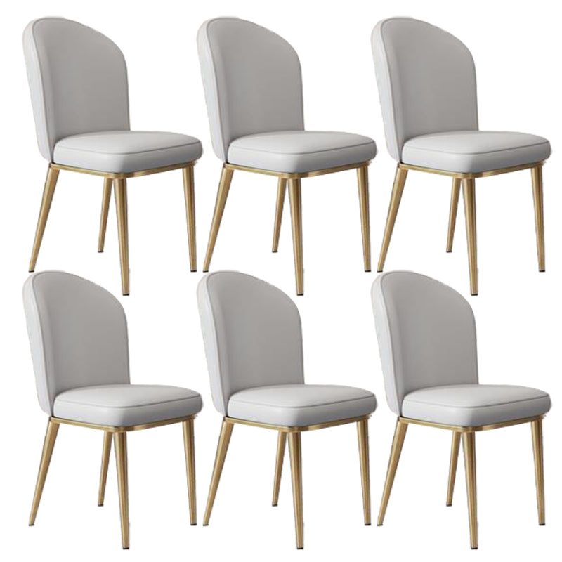 Kitchen Dining Chairs Faux Leather Side Chairs with Gold Metal Legs
