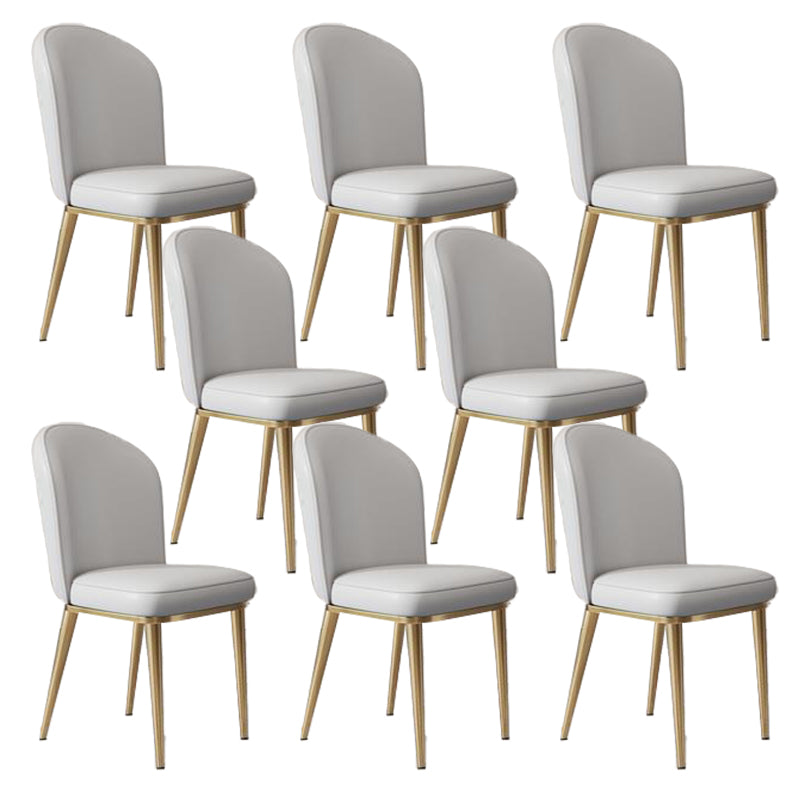 Kitchen Dining Chairs Faux Leather Side Chairs with Gold Metal Legs