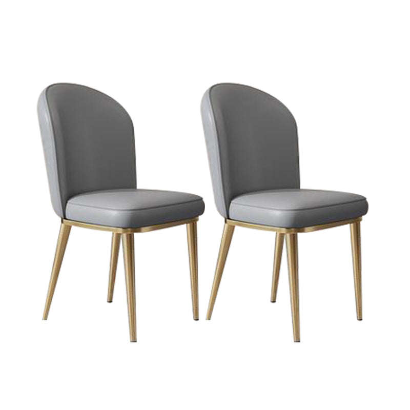 Kitchen Dining Chairs Faux Leather Side Chairs with Gold Metal Legs