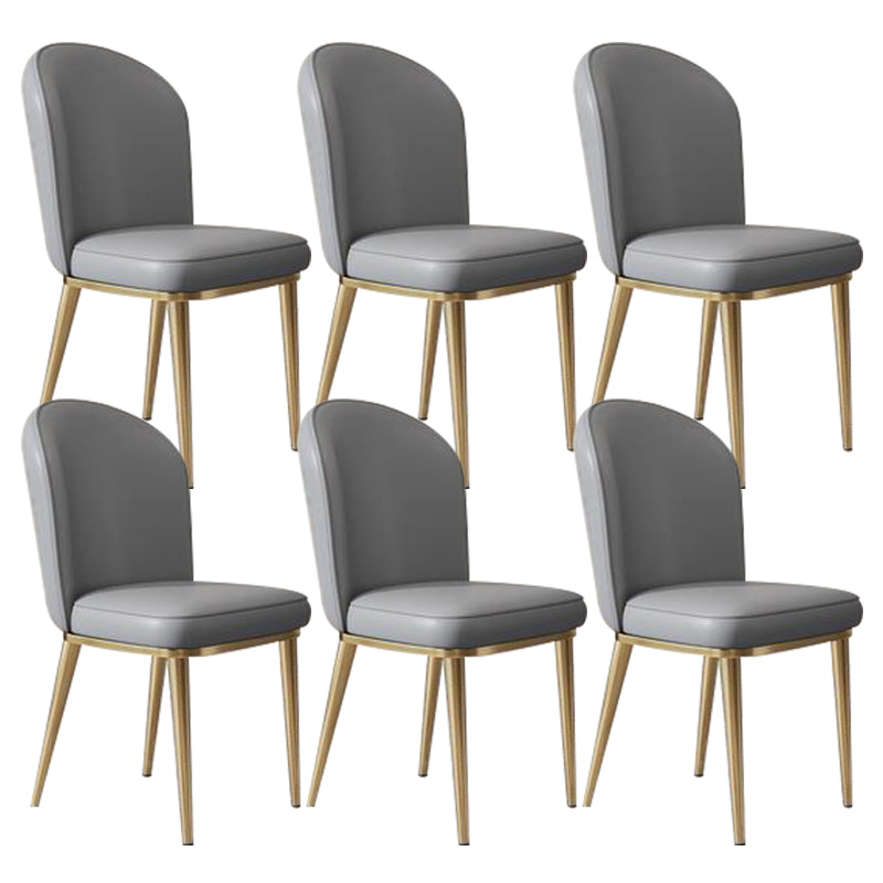 Kitchen Dining Chairs Faux Leather Side Chairs with Gold Metal Legs